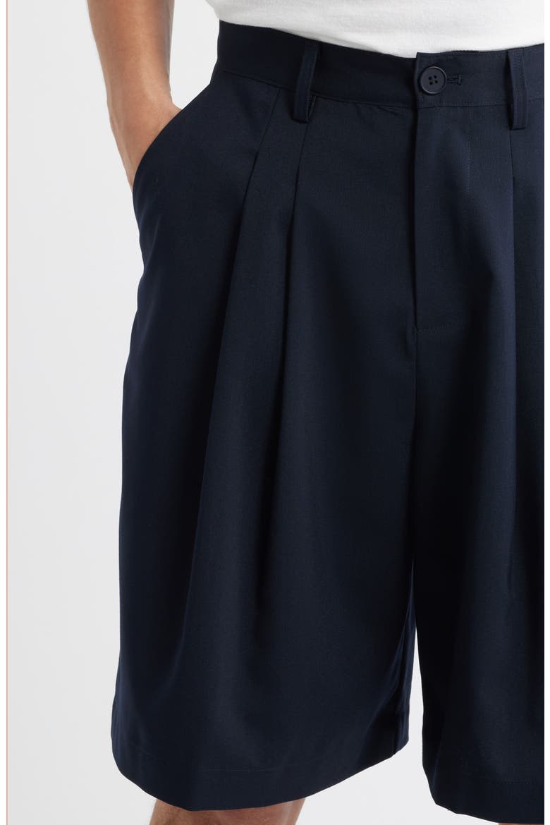 Pleated Shorts, Alternate, color, DARK NAVY
