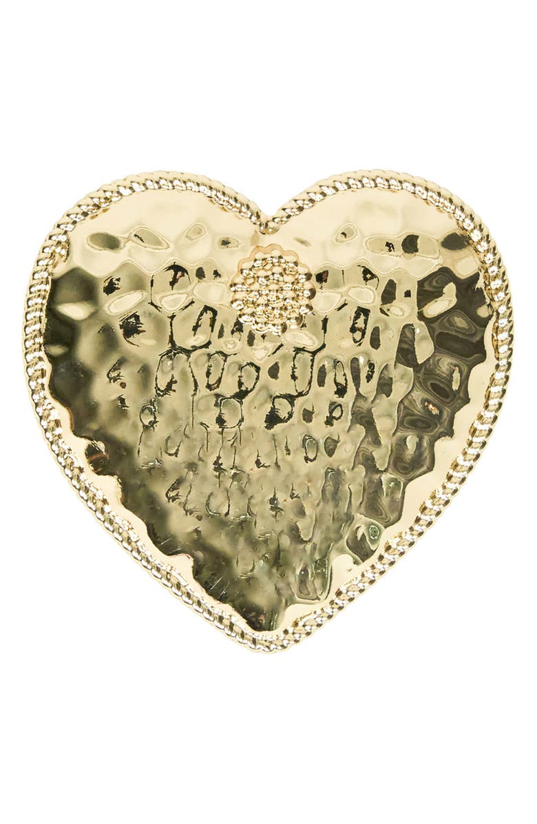 Juliska Berry & Thread Set of 4 Heart Napkin Rings, Alternate, color, Gold