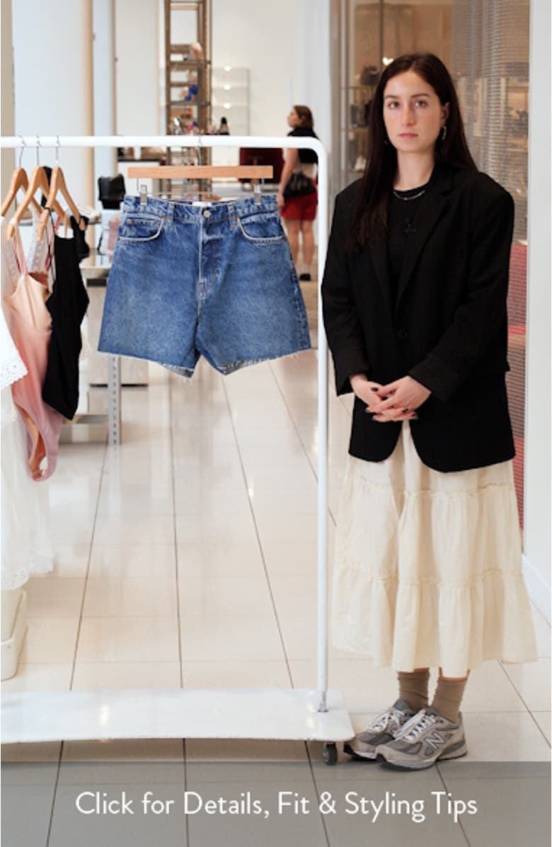 Saige High Waist Raw Hem Denim Cutoff Shorts, sales video thumbnail