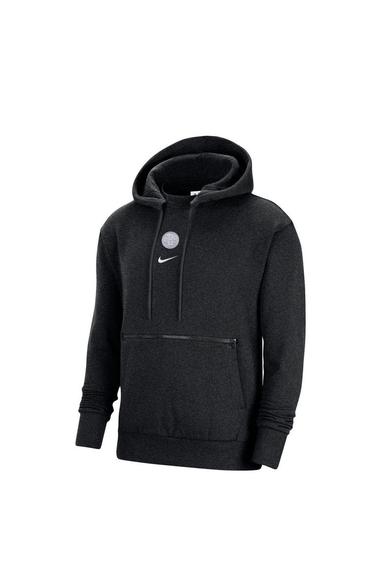 Nike Men's Nike Heather Black Brooklyn Nets Courtside Versus Flight Pullover Hoodie, Alternate, color, Heather Black