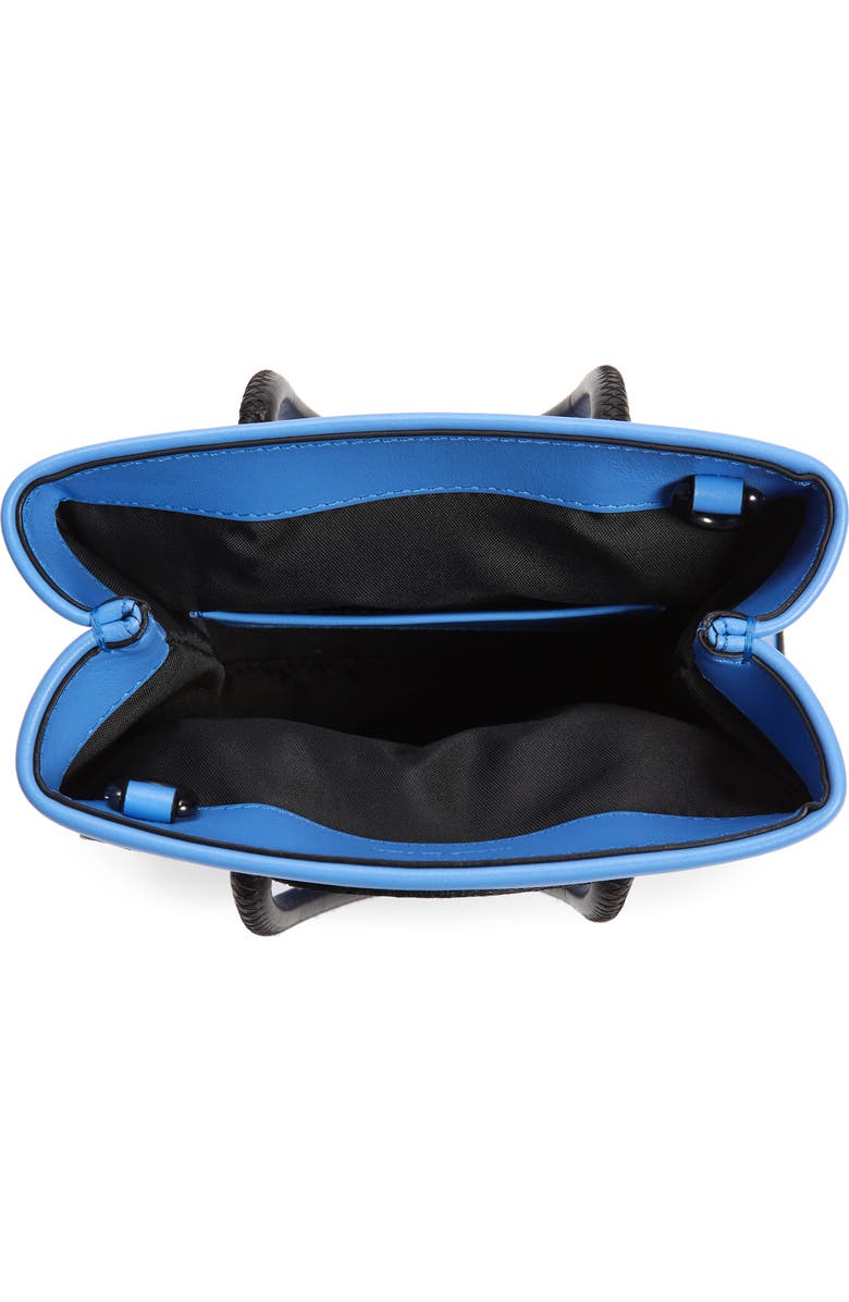 Moschino Mini Face Leather Shopper, Alternate, color,