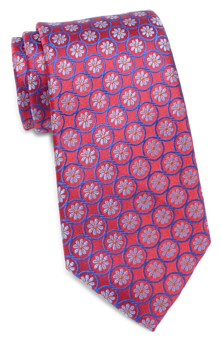 Ted Baker London Albion Florette Silk Blend Tie, Main, color, Red