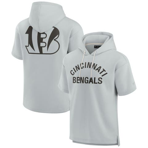 Unisex Fanatics Signature Gray Cincinnati Bengals Elements Super Soft Fleece Short Sleeve Pullover Hoodie