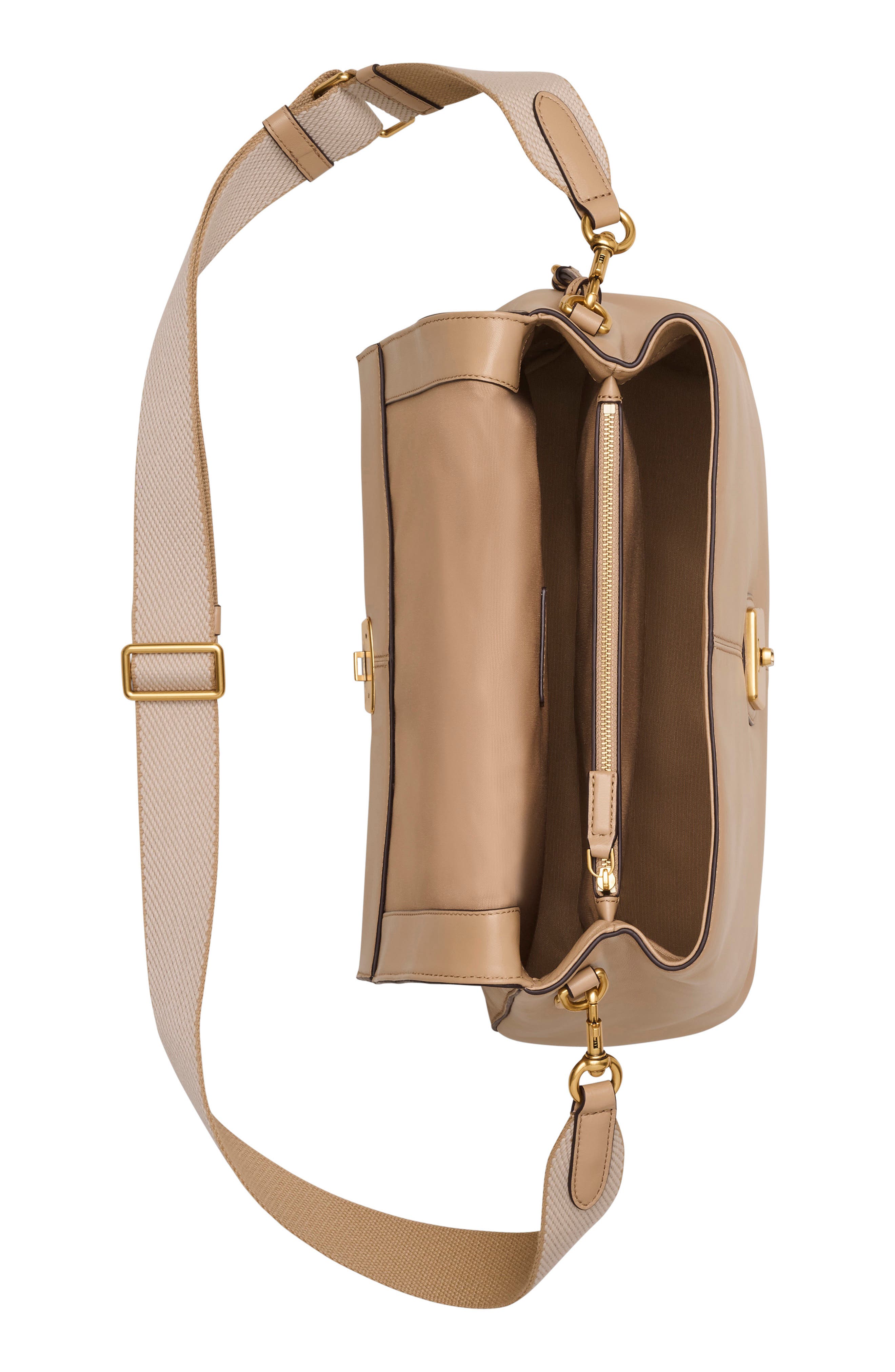 Marc Jacobs The Cristina Messenger Leather Shoulder Bag, Alternate, color, Camel