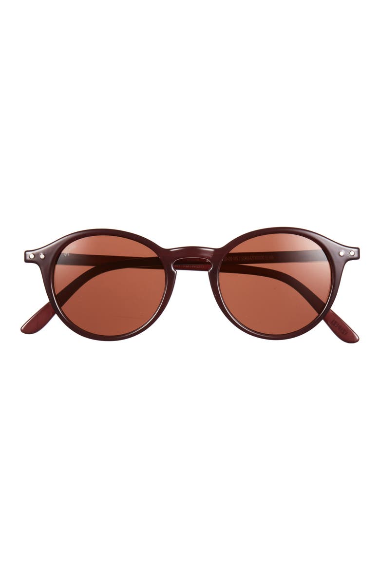 Round Sunglasses, Main, color, OLD LEATHER