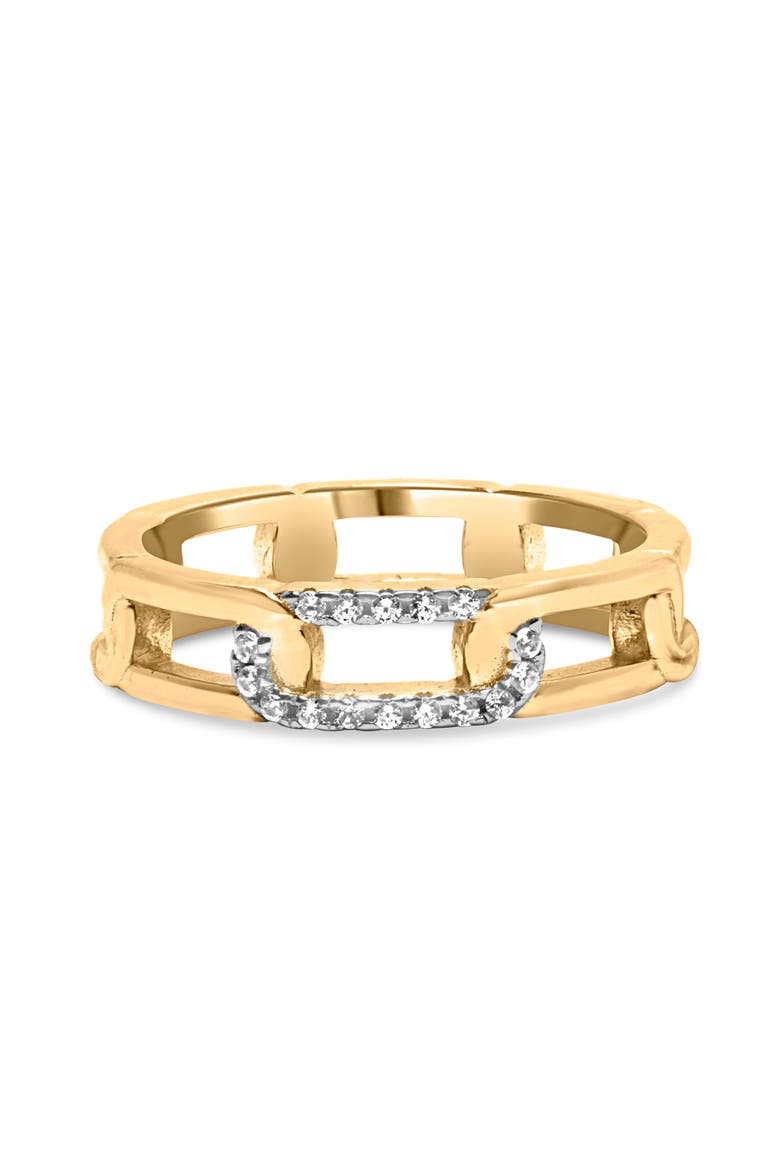 10K Yellow Gold Diamond Accent Paperclip Band Ring, Main, color, Yellow Gold