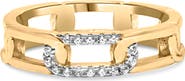 Haus of Brilliance 10K Yellow Gold Diamond Accent Paperclip Band Ring