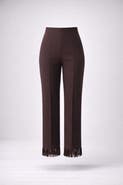 Sable Brisal High-waist Straight-leg Fringe-hem Pants