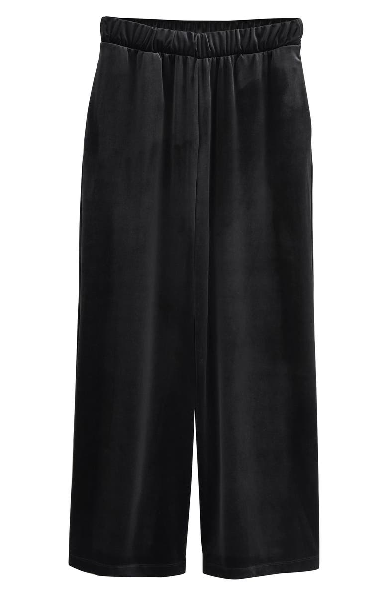 NEXT Velvet Wide Leg Pants, Alternate, color, Black