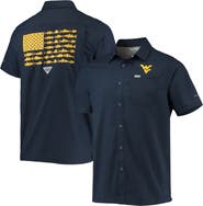 Columbia Men's Columbia PFG Navy West Virginia Mountaineers Slack Tide Camp Button-Up Shirt