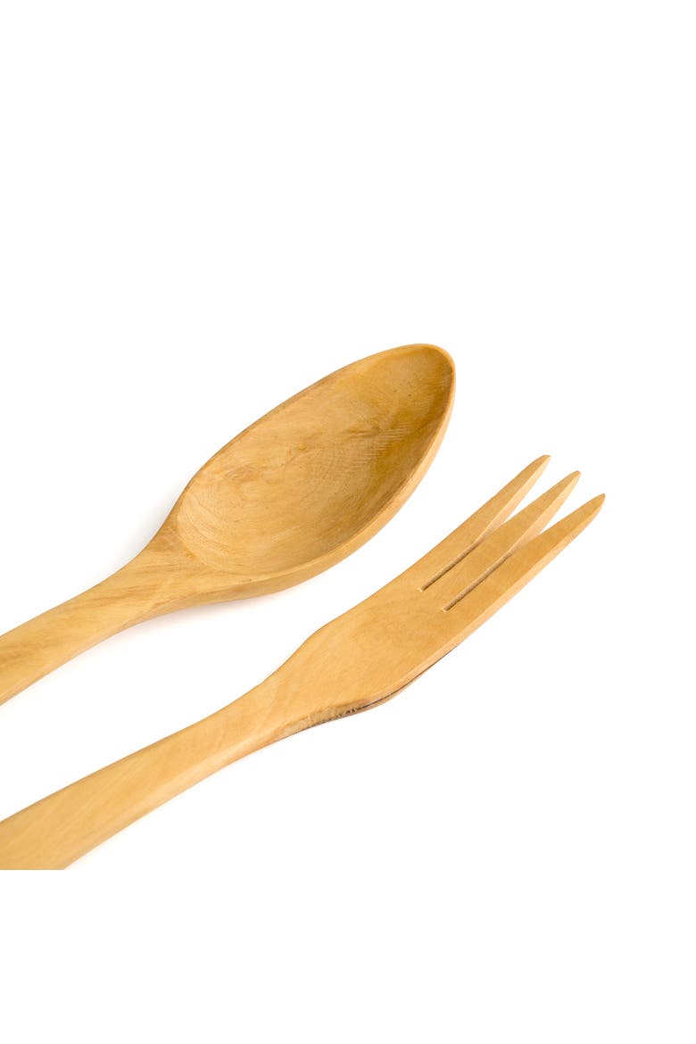 Contour 12-Inch Olive Wood Salad Servers, 2 Piece Set, Alternate, color, Brown