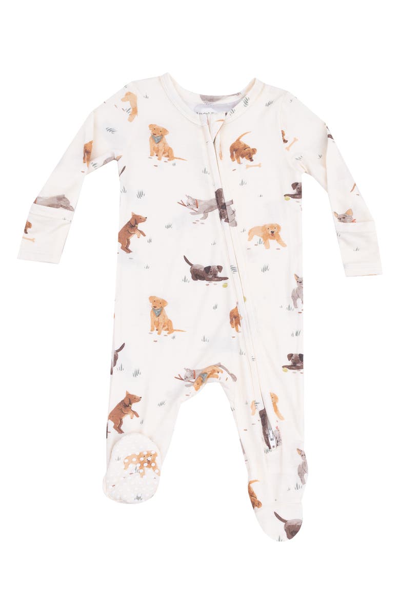 Angel Dear Watercolor Puppies Zip Footie, Main, color, 