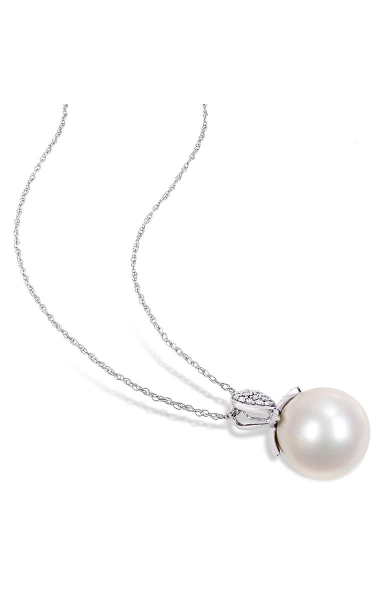 Julianna B. Cultured Pearl & Diamond Pendant Necklace 10k, Alternate, color, 10K White Gold