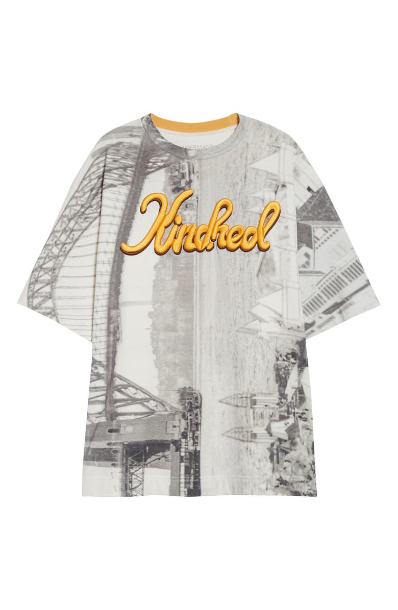 Zimmermann Alchemy Oversize Embroidered Cotton Graphic T-Shirt, Alternate, color, Golden Stripe