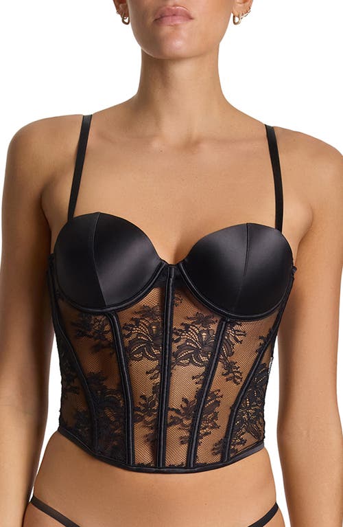 Hanky Panky Shannon Lace Underwire Bustier In Brown