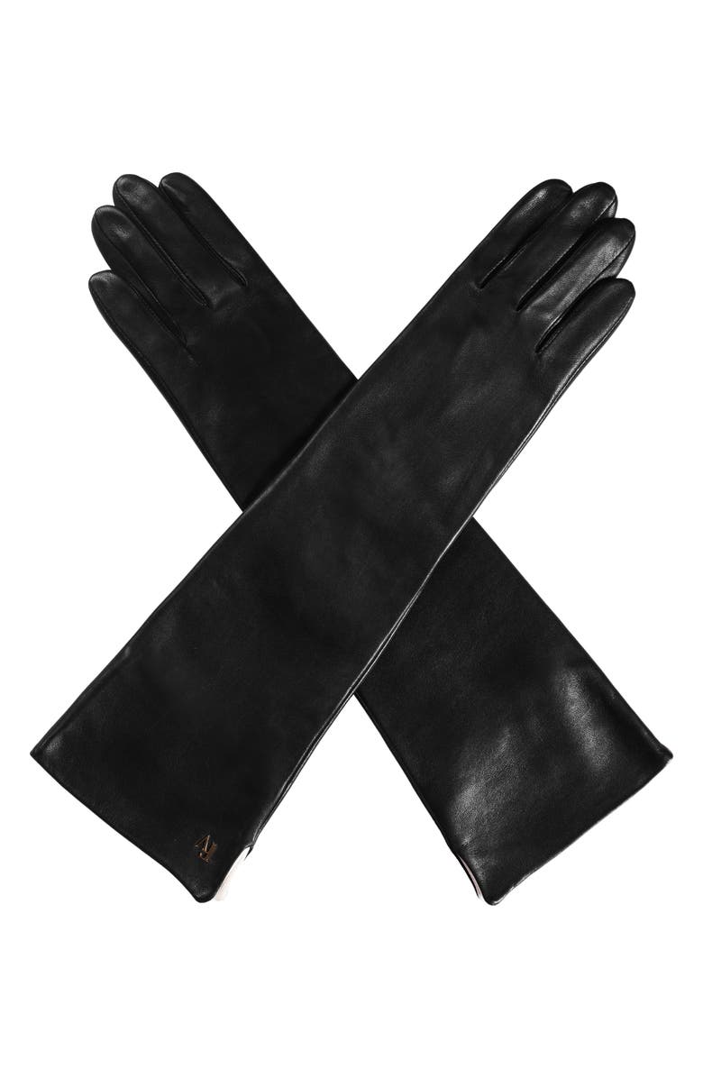 Frances Valentine Metallic Leather Opera Gloves, Alternate, color,