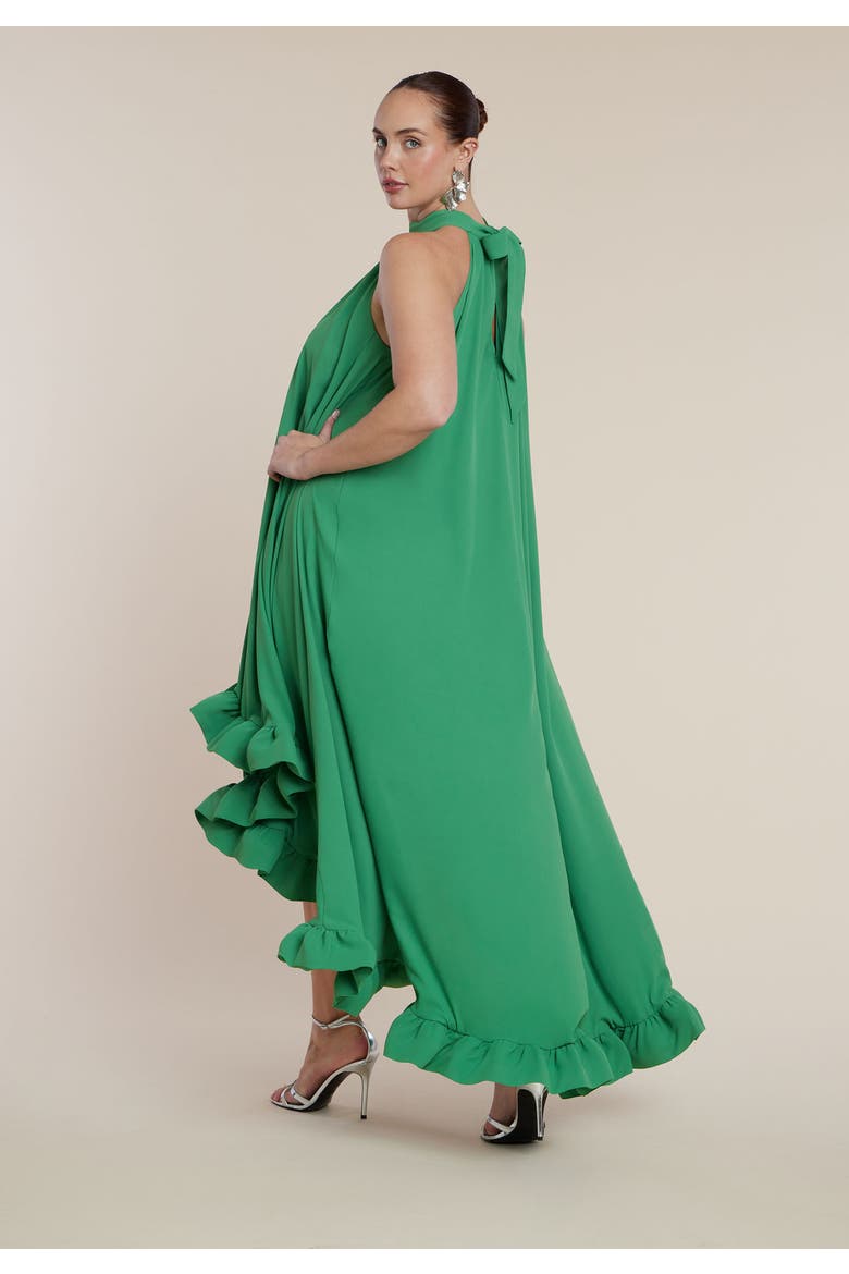 High Low Dramatic Ruffle Detail Dress, Alternate, color, MINT GREEN