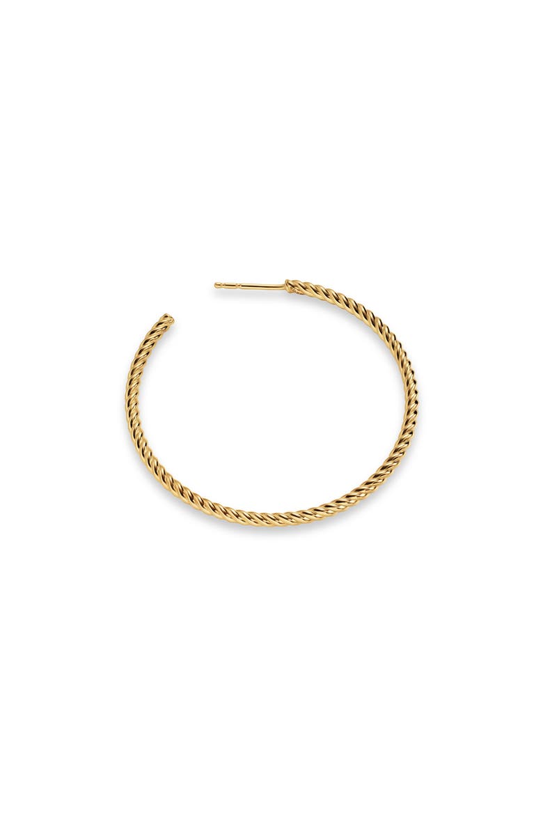 Cable Hoop Earrings in 18K Yellow Gold, 42.3mm, Alternate, color, YELLOW GOLD