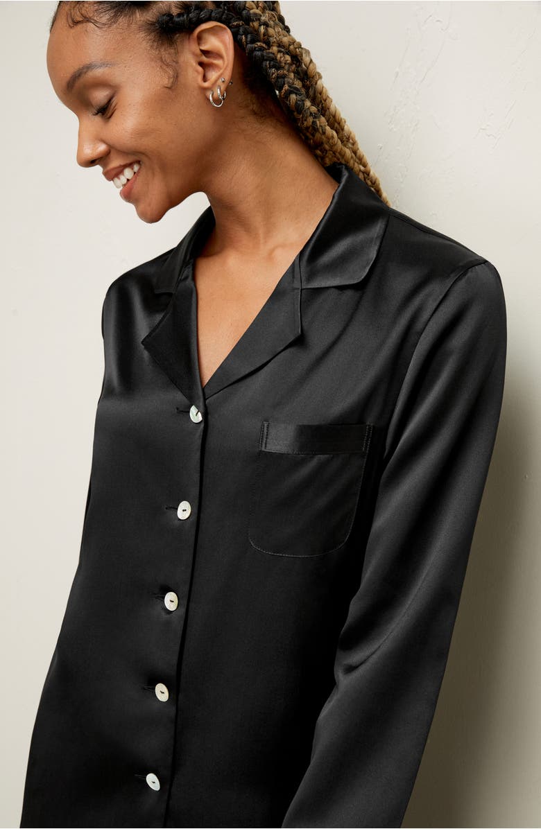 Lilysilk Full Length Silk Pajamas Set, Alternate, color, Black