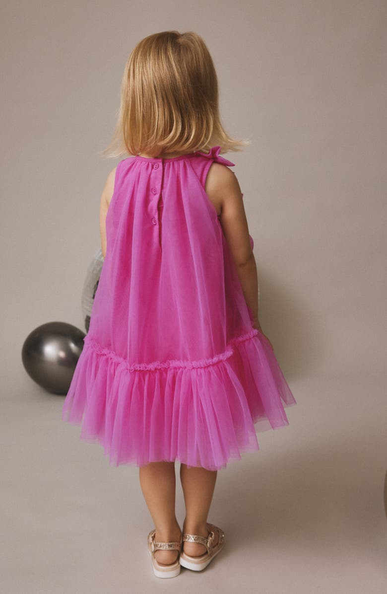 NEXT Kids' Bow Mesh Party Dress, Alternate, color, Pink