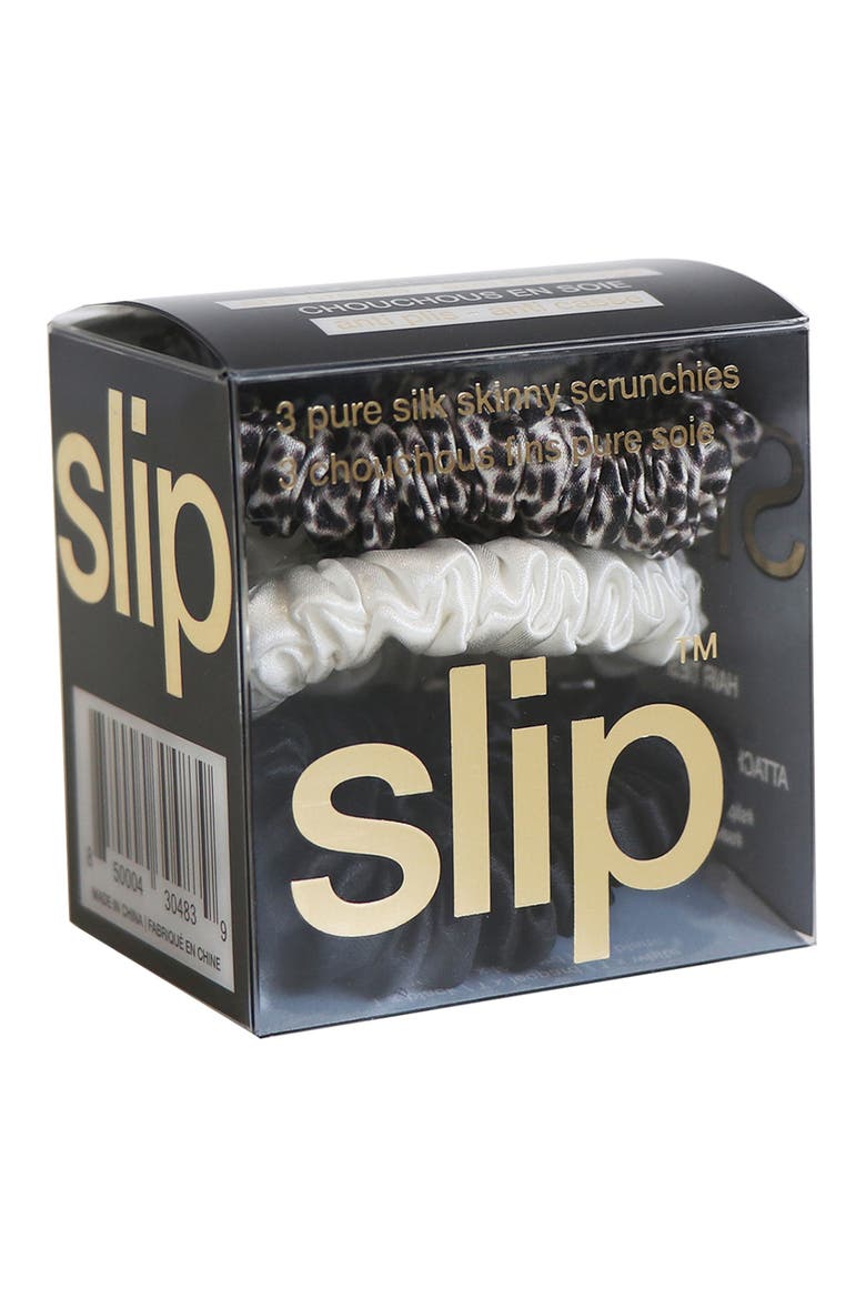 Pure Silk 3-Pack Skinny Scrunchies (Nordstrom Exclusive), Alternate, color, NO COLOR