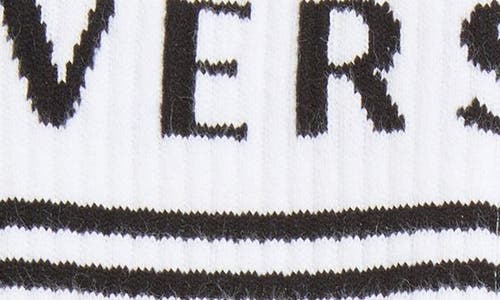 Versace White Cotton Socks With Logo In White Black