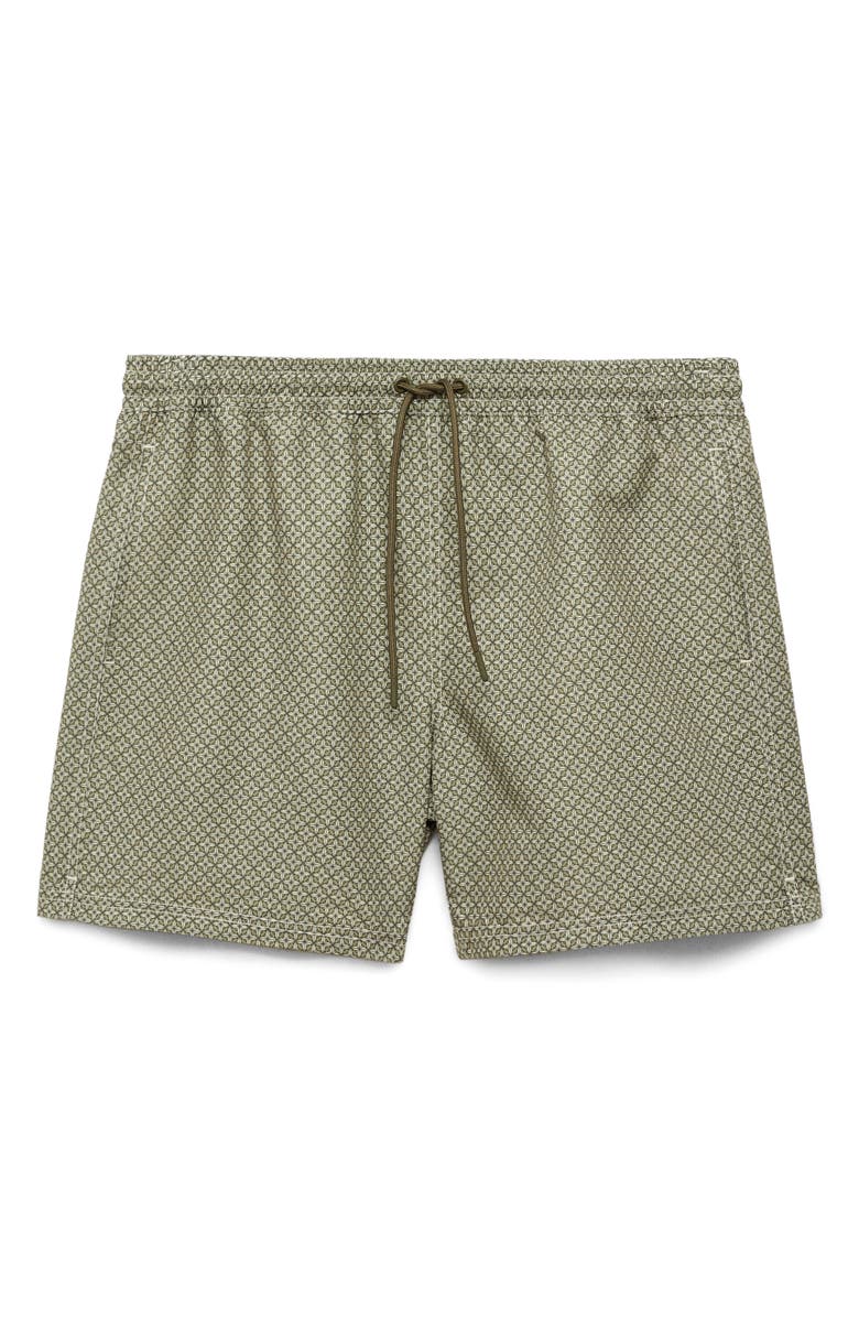 MANGO Geometric Print Swim Trunks, Alternate, color,