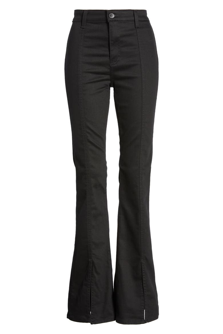 Anisten High Waist Slit Hem Seamed Stretch Flare Jeans, Alternate, color, MUREAU