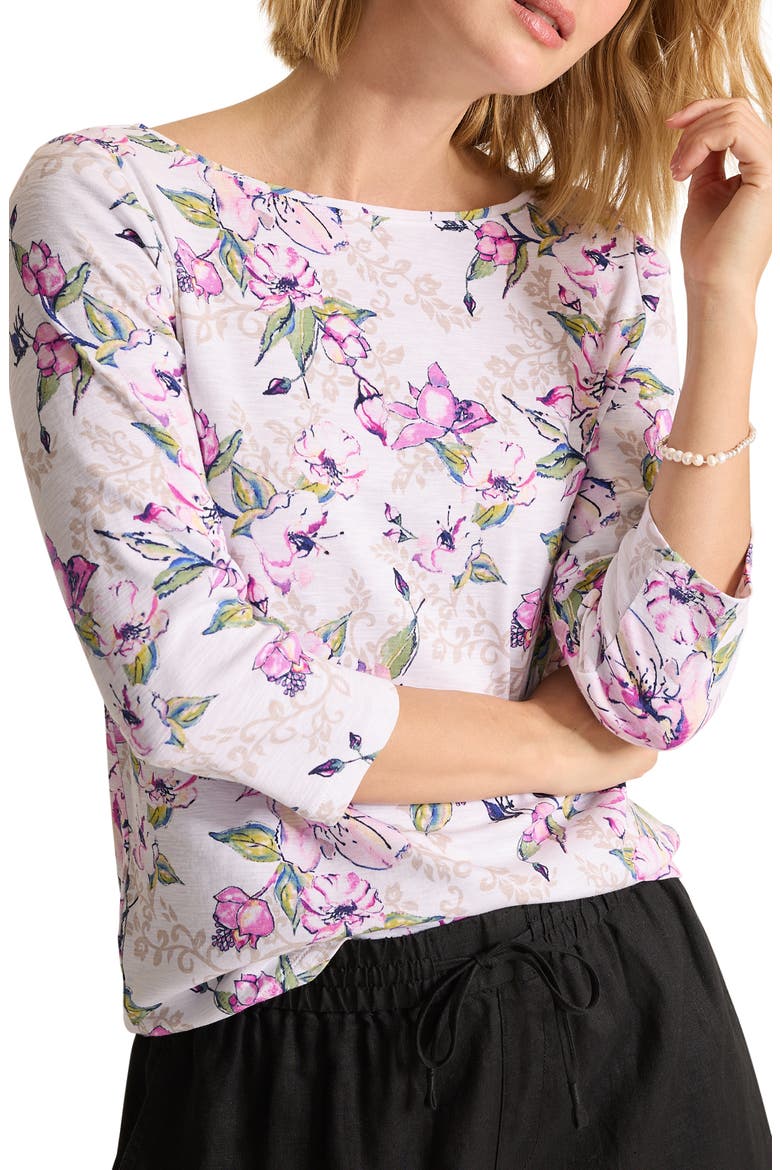 Ashby Isles Floral Gardens Cotton Rib T-Shirt, Main, color, WHITE