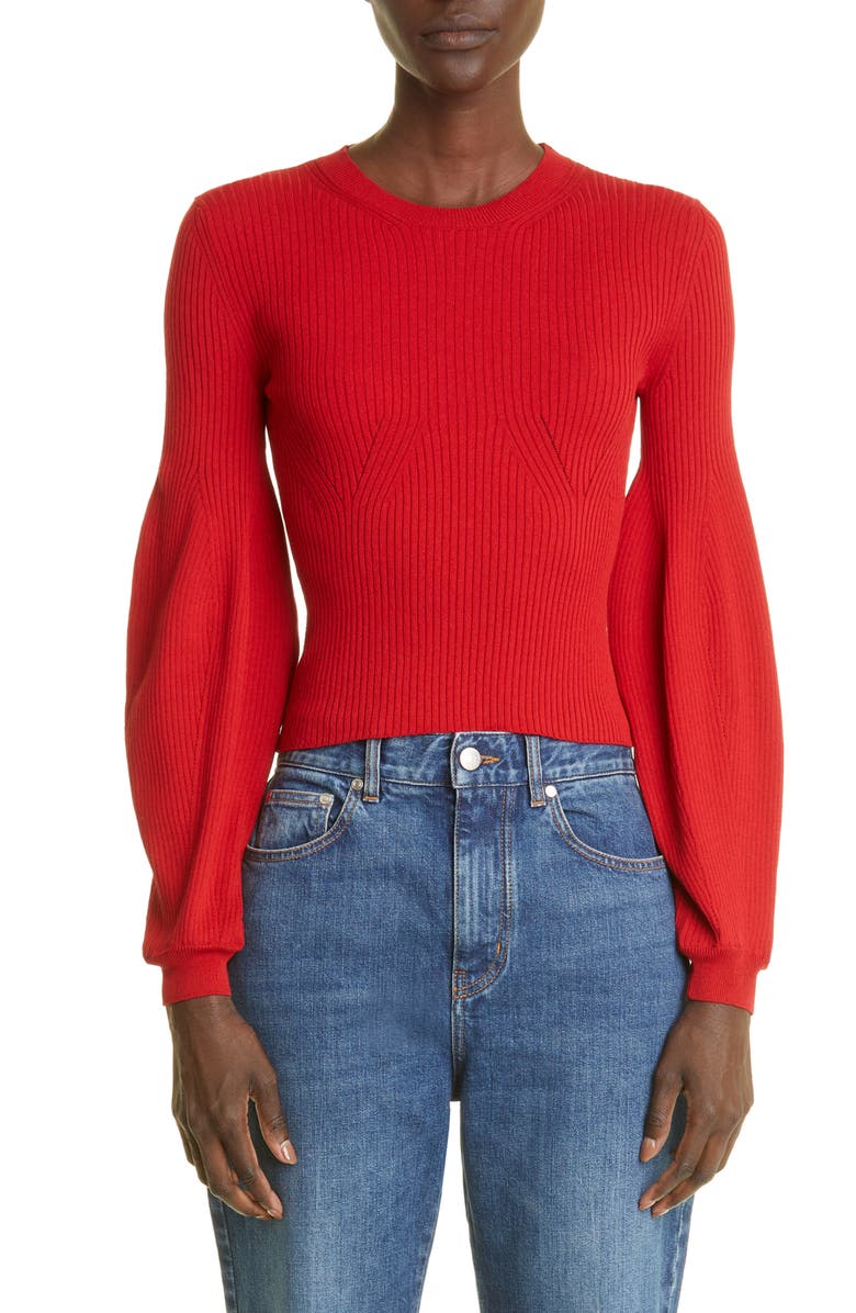 Stella McCartney Sensual Stretch Balloon Sleeve Sweater, Main, color, 