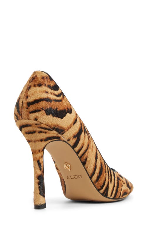 Aldo Stessy 3.0 Genuine Calf Hair Pointed Toe Pump In Brown