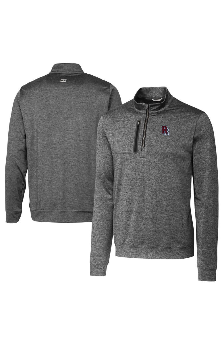 Cutter & Buck Men's Cutter & Buck  Gray Round Rock Express Big & Tall Stealth Heathered Quarter-Zip Pullover Top, Main, color, 