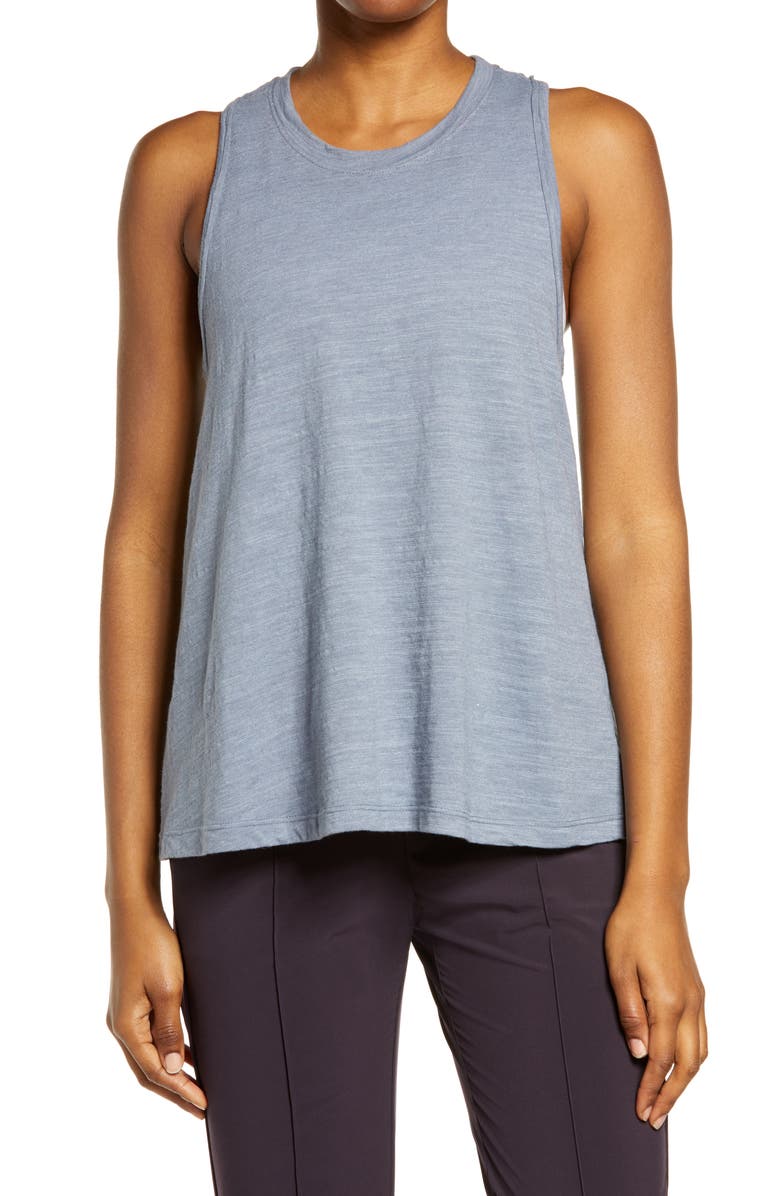 Zella Shirred Back Tank Top, Main, color,