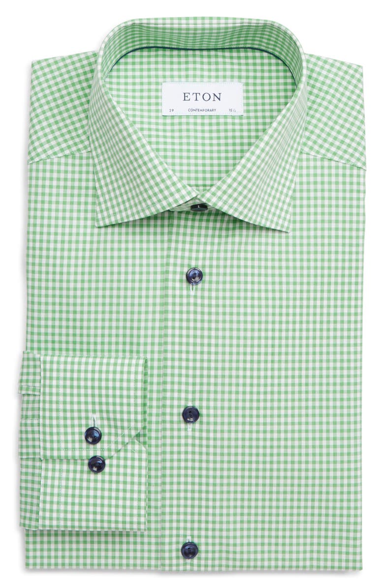 Eton Contemporary Fit Check Dress Shirt, Alternate, color, 