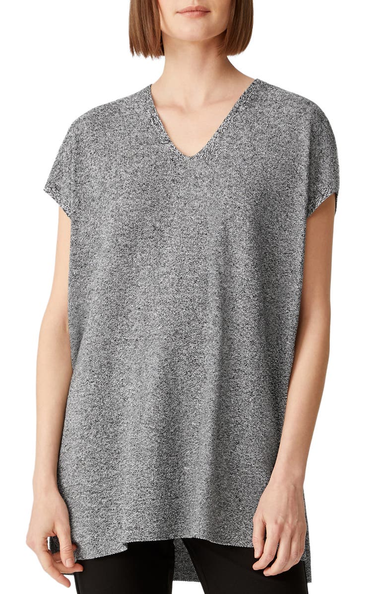Eileen Fisher V-Neck Slub Tunic, Main, color, 