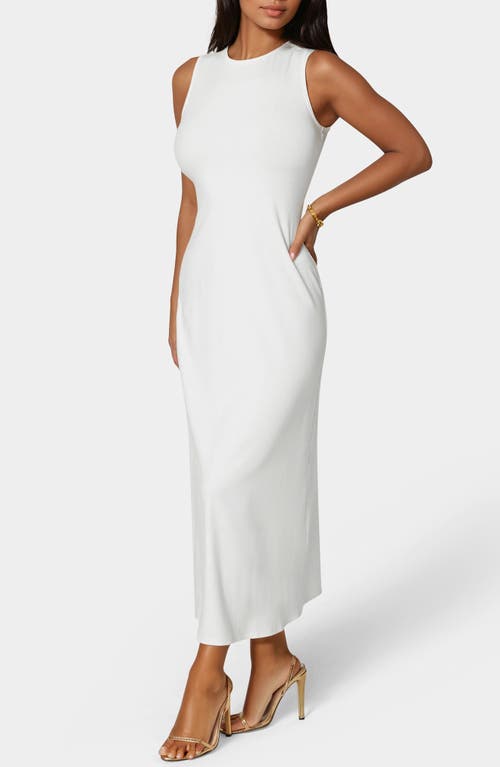 Bebe Ribbed A-line Maxi Tank Dress In Brown
