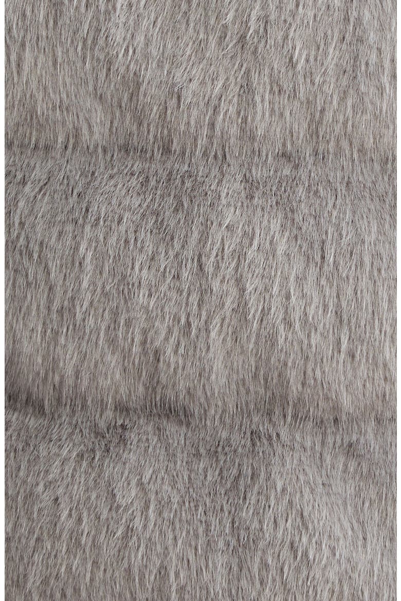 Quilted Down Faux Fur Puffer Jacket, Alternate, color, GREY