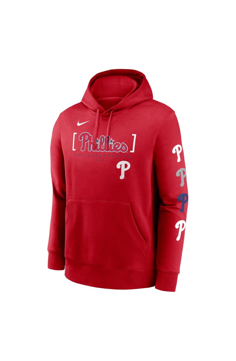 Nike Men's Nike Red Philadelphia Phillies Club Stack Pullover Hoodie, Alternate, color, Red