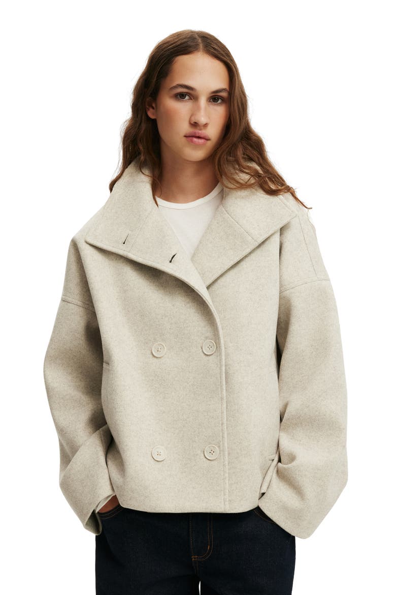 Women's Funnel Neck Coat, Main, color, Oatmeal