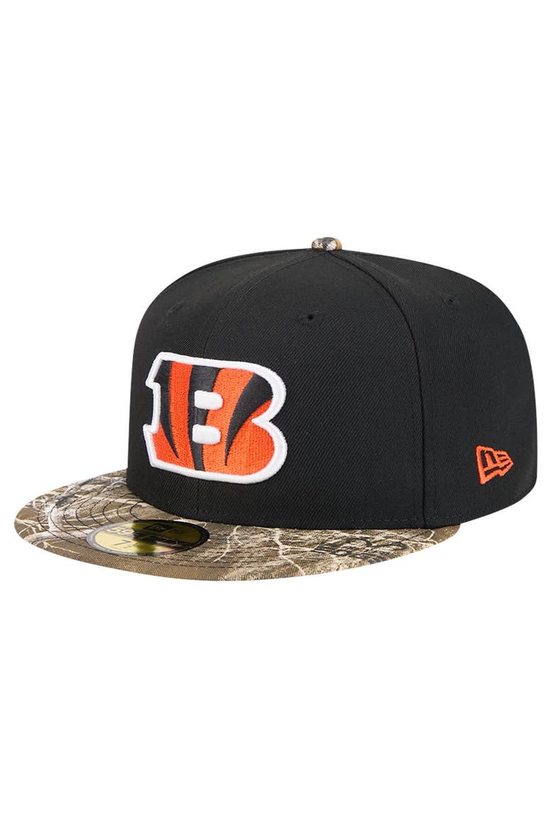 Men's New Era Black Cincinnati Bengals Active Two-Tone Camo 59FIFTY Fitted Hat, Main, color, Black