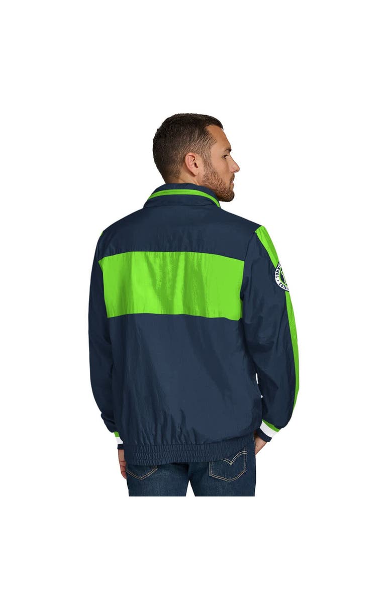 Tommy Hilfiger Men's Tommy Hilfiger College Navy Seattle Seahawks Gael Lightweight Half-Zip Pullover Hoodie Jacket, Alternate, color, College Navy