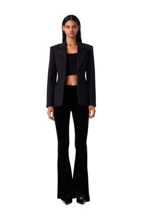 Stretch velour trousers