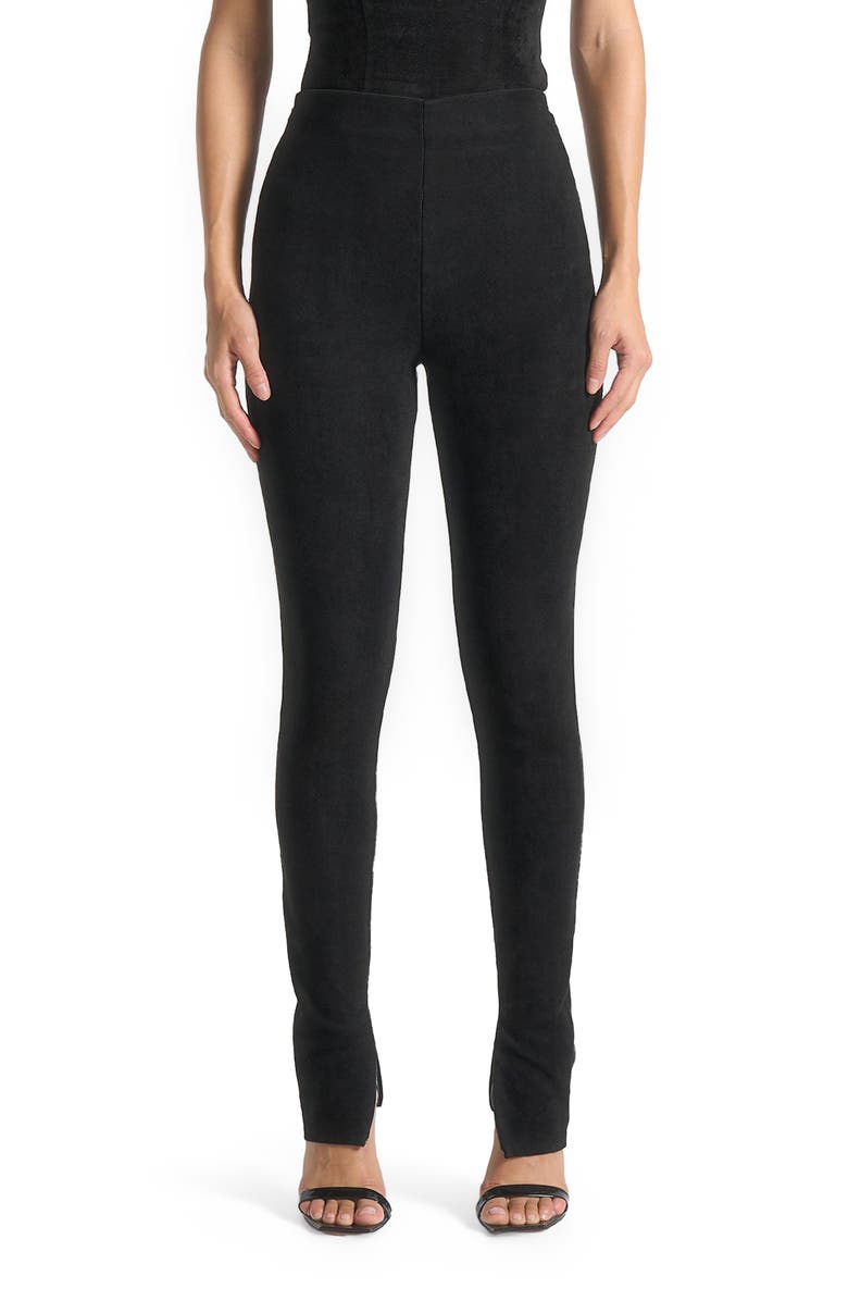 Manière De Voir Suede Leggings, Alternate, color,