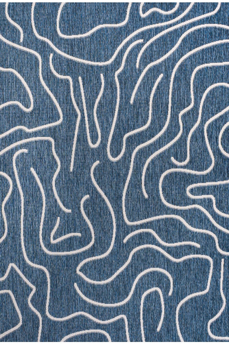 Nolan Modern Coastal Organic Shapes Indoor/Outdoor Area Rug, Alternate, color, Navy/Cream