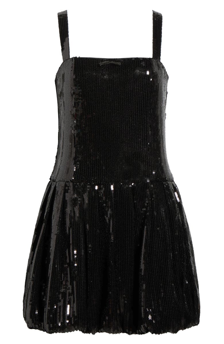 WAYF Bella Bubble Hem Sequin Cocktail Minidress, Alternate, color, Black