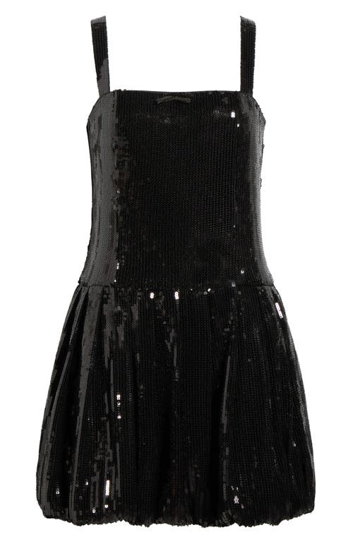 Wayf Bella Bubble Hem Sequin Cocktail Minidress In Black
