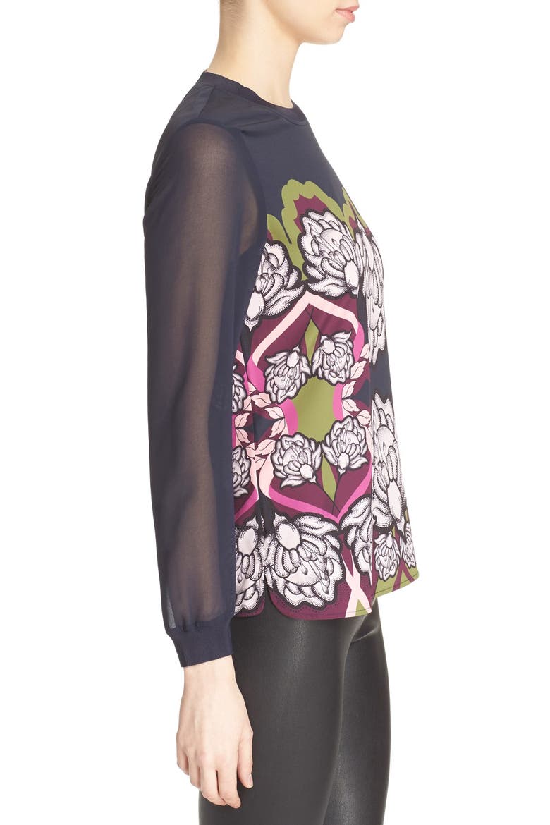 'Naylia' Tapestry Print Top, Alternate, color, DARK BLUE