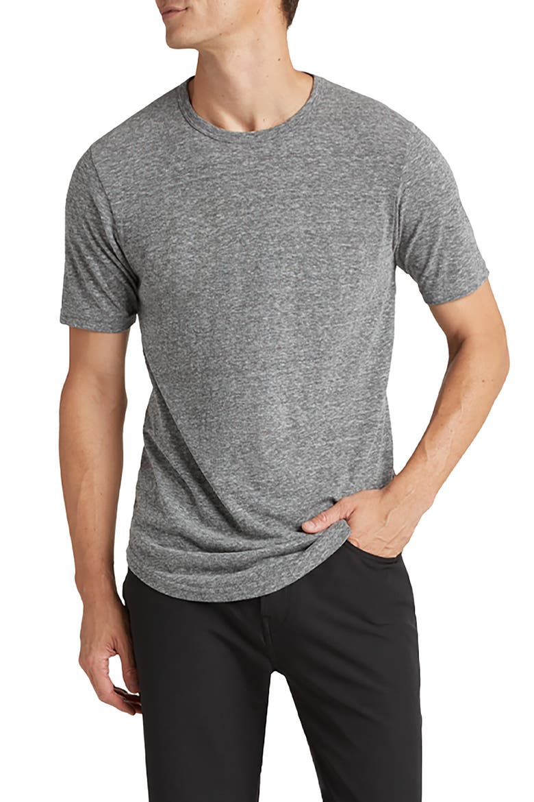 Scallop Crewneck T-Shirt, Main, color, HEATHER GREY