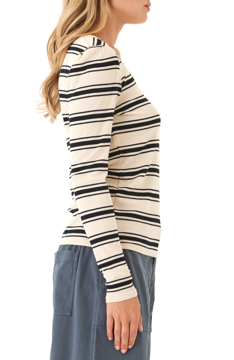 Threads 4 Thought Nimia Alpine Stripe Rib Top, Alternate, color, Tapioca / Black