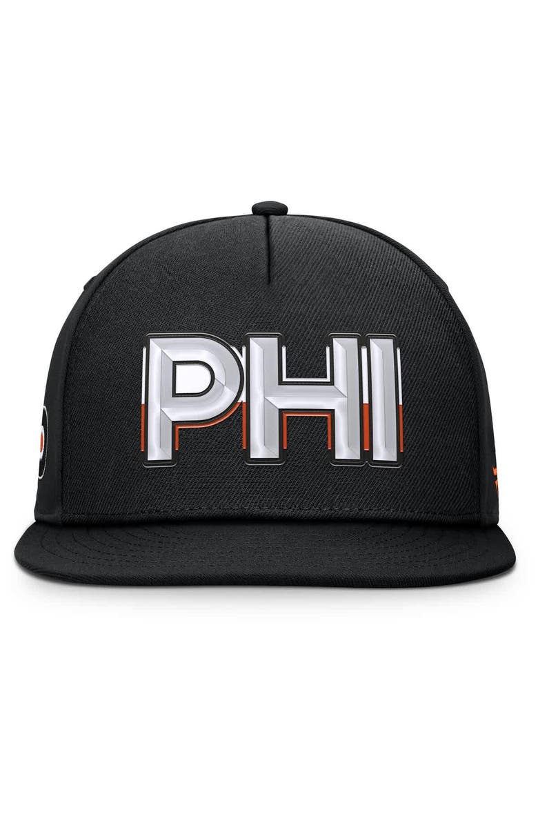 FANATICS Men's Fanatics Black Philadelphia Flyers Authentic Pro Rink Team Code Snapback Hat, Alternate, color, Black